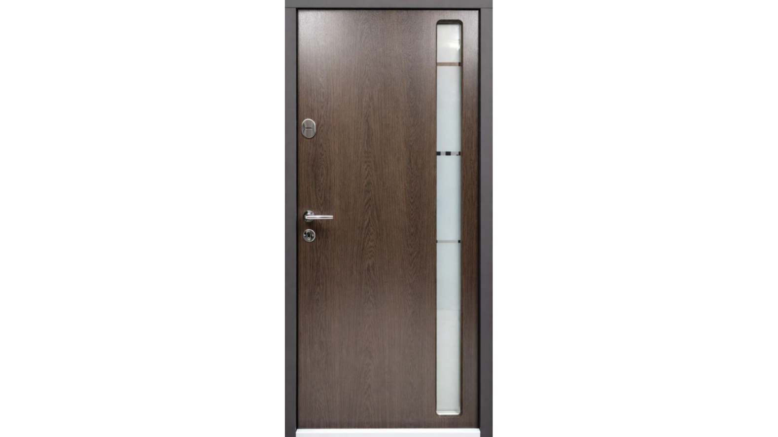 Двері вхідні в дім ПРЕСТИЖ ПВХ Каштан + склопакет - Зображення 4