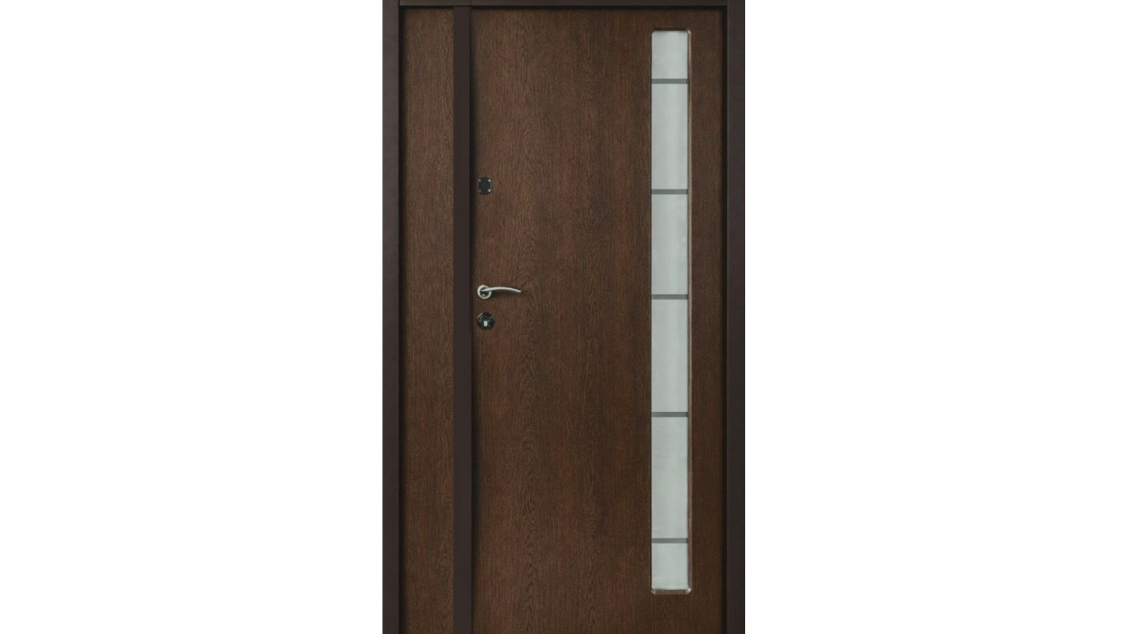 Двері вхідні в дім ПРЕСТИЖ ПВХ Каштан + склопакет - Зображення 2